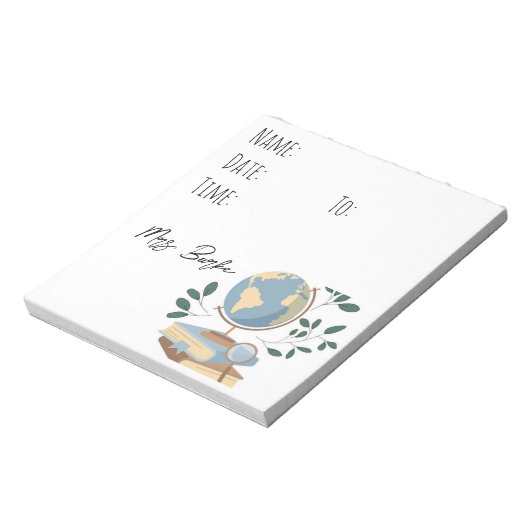 Sociale Studies/Geografie Docent Hallpass Notitieblok (Linkerzijde)