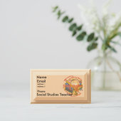 Sociale studies leraar Motto Visitekaartje (Staand voorkant)