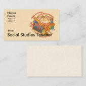 Sociale studies leraar Motto Visitekaartje (Voorkant / Achterkant)