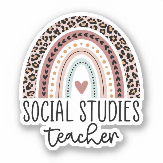 Sociale studies Trainboog leraar, geschiedenislera Sticker (Voorkant)