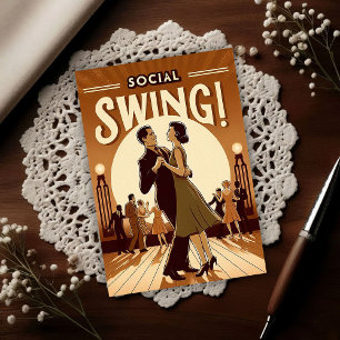 Sociale Swingdans Vintage uit de jaren 1920  Briefkaart