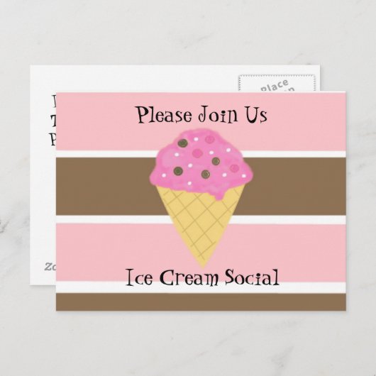 Sociale uitnodiging van Ice Cream (Voorkant / Achterkant)