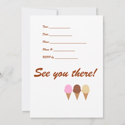 Sociale uitnodiging van Ice Cream (Achterkant)