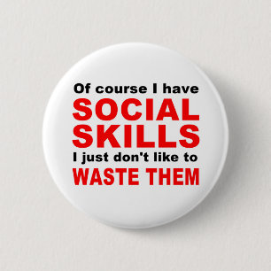 Sociale vaardigheden ronde button 5,7 cm