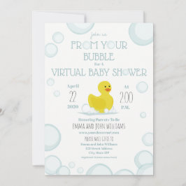 Sociale vervormende bubbels Virtueel Baby shower Kaart