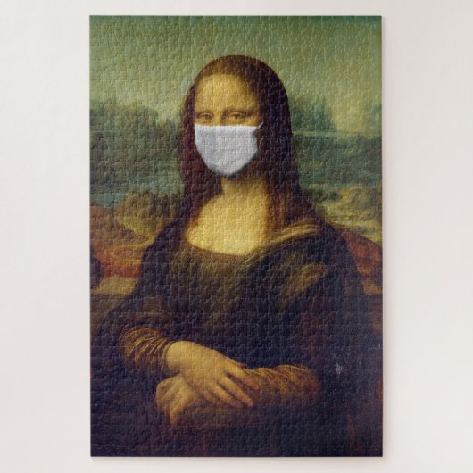 Sociale vervormende kunst Mona Lisa Funny Legpuzzel (Verticaal)
