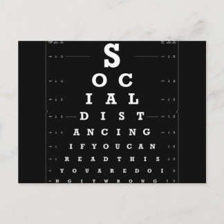 Sociale vervormende oogtest donkere versie briefkaart