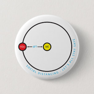 Sociale vervorming 6 feet 6 - Blijf veilig tegen d Ronde Button 5,7 Cm