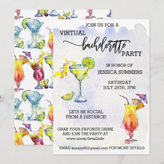 Sociale vervorming door virtuele Bachelorette-part Kaart (Voorkant / Achterkant)