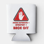 Sociale vervorming en introvert, uit blikjeskoeler (Achterkant)