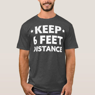 Sociale vervorming houdt 6 meter afstand vooraan t-shirt