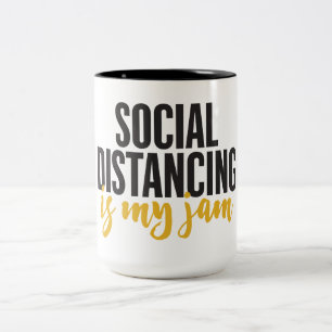 Sociale vervorming is mijn jam tweekleurige koffiemok