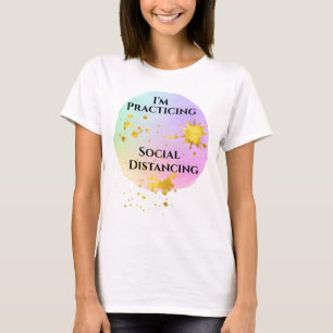 Sociale vervorming - Waterverven en goud T-shirt