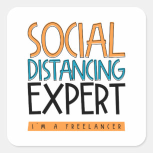 Sociale vervormingsdeskundige. Ik ben freelancer. Vierkante Sticker