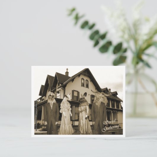 Sociale verzameling briefkaart (Staand voorkant)