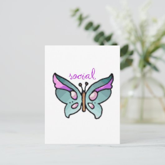 sociale vlinder briefkaart (Staand voorkant)