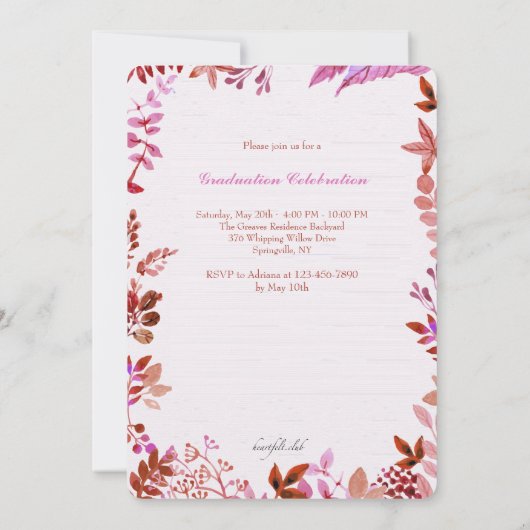 Sociale Vlinders Foto Afstuderen Uitnodiging (Achterkant)