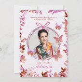 Sociale Vlinders Foto Afstuderen Uitnodiging (Voorkant)