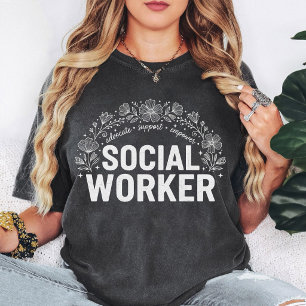 Sociale Werker Advocaat Steun Empower Bloemige Des T-shirt