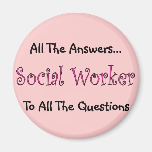 Sociale werker "Alle antwoorden" Magneet (Voorkant)