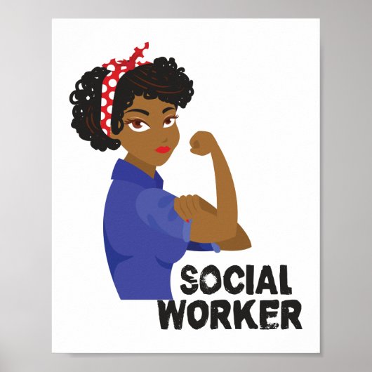 Sociale werker Black Rosie School Gift Mental Poster (Voorkant)