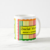 Sociale werker Citrus Stripes Koffiemok (Voorkant rechts)