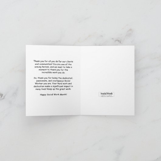 Sociale werker Dank u wel kaarten (Binnen)