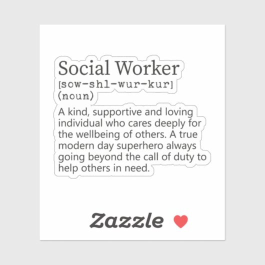 Sociale werker Definitie, sociale werker Gift Sticker (Vel)