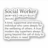 Sociale werker Definitie, sociale werker Gift Sticker (Voorkant)