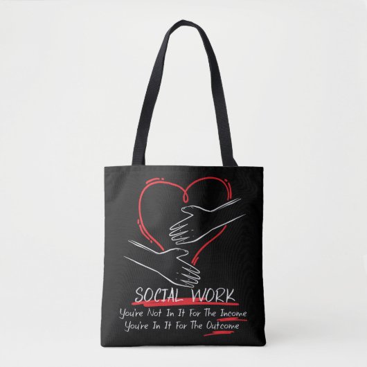 Sociale werker die je niet in het inkomen zit tote bag (Voorkant)