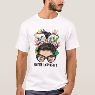 Sociale werker Gezondheidszorg Arbeidster Bun Hair T-shirt
