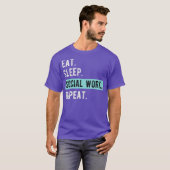Sociale werker Gift Eat Sleep Social Work Herhaald T-shirt (Voorkant volledig)