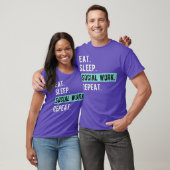 Sociale werker Gift Eat Sleep Social Work Herhaald T-shirt (Unisex)