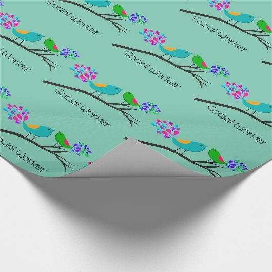 Sociale werker Gift Wrap vogels Cadeaupapier (Hoek)