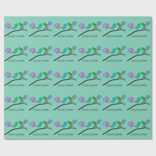 Sociale werker Gift Wrap  vogels Cadeaupapier (Vlak)
