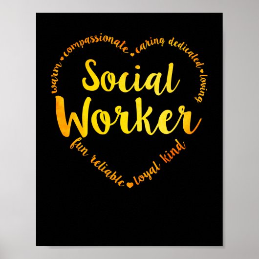 Sociale werker Hartarm Compassionate Caring Poster (Voorkant)