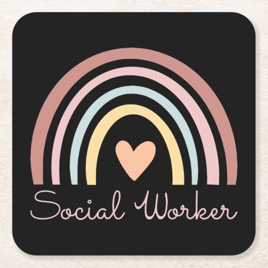 Sociale werker II Kartonnen Onderzetters (Voorkant)