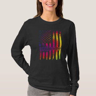 Sociale werker in de vlaggen t-shirt