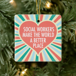 Sociale werker Inspirerend Quote Heart Prachtig Keramisch Ornament