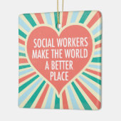 Sociale werker Inspirerend Quote Heart Prachtig Keramisch Ornament (Links)