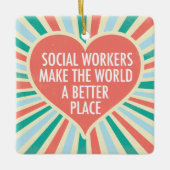 Sociale werker Inspirerend Quote Heart Prachtig Keramisch Ornament (Voorkant)