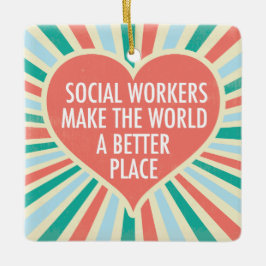 Sociale werker Inspirerend Quote Heart Prachtig Keramisch Ornament