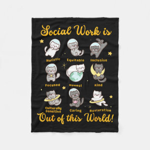 Sociale werker kat grappige spreuk katten meme soc fleece deken