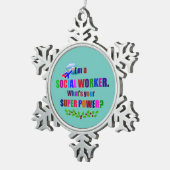 Sociale werker, kerstontwerp tin sneeuwvlok ornament (Rechts)