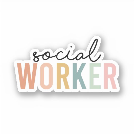 Sociale werker, MSW-cadeau, sociale werkcadeau Sticker (Voorkant)