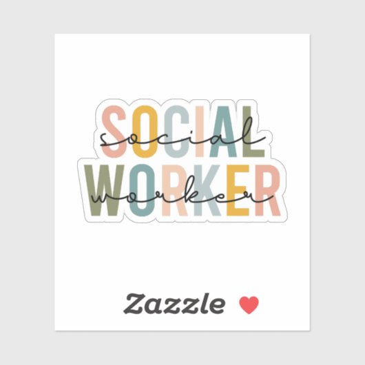 Sociale werker, MSW-cadeau, sociale werkcadeau Sticker (Vel)