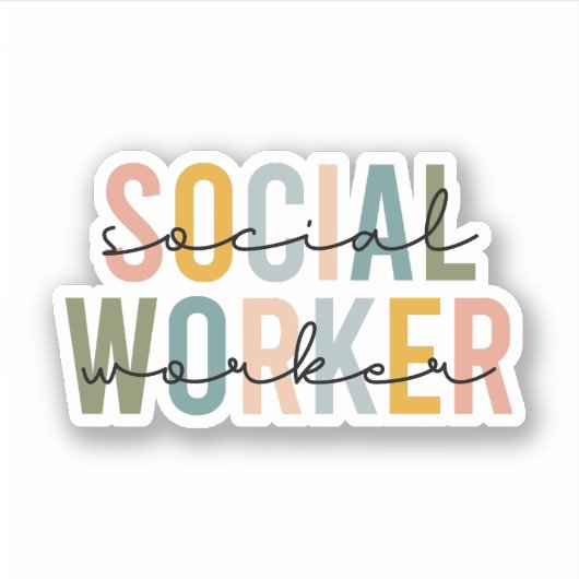 Sociale werker, MSW-cadeau, sociale werkcadeau Sticker (Voorkant)