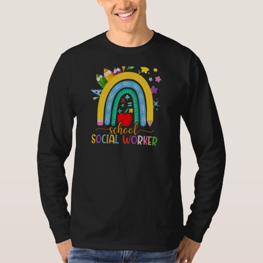 Sociale werker op de school Rainbow Apprecie B T-shirt (Voorkant)