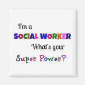 Sociale werker Super Power Magneet (Voorkant)