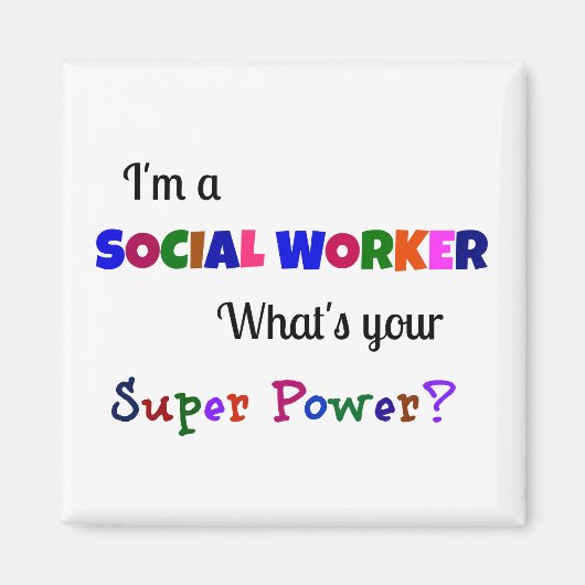 Sociale werker Super Power Magneet (Voorkant)